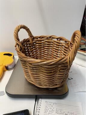 Handwoven Wicker Basket with Handles